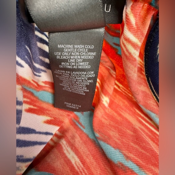 BISOU BISOU Long Maxi Sleeveless Halter Dress Multi Color Size 14 - Picture 6 of 9